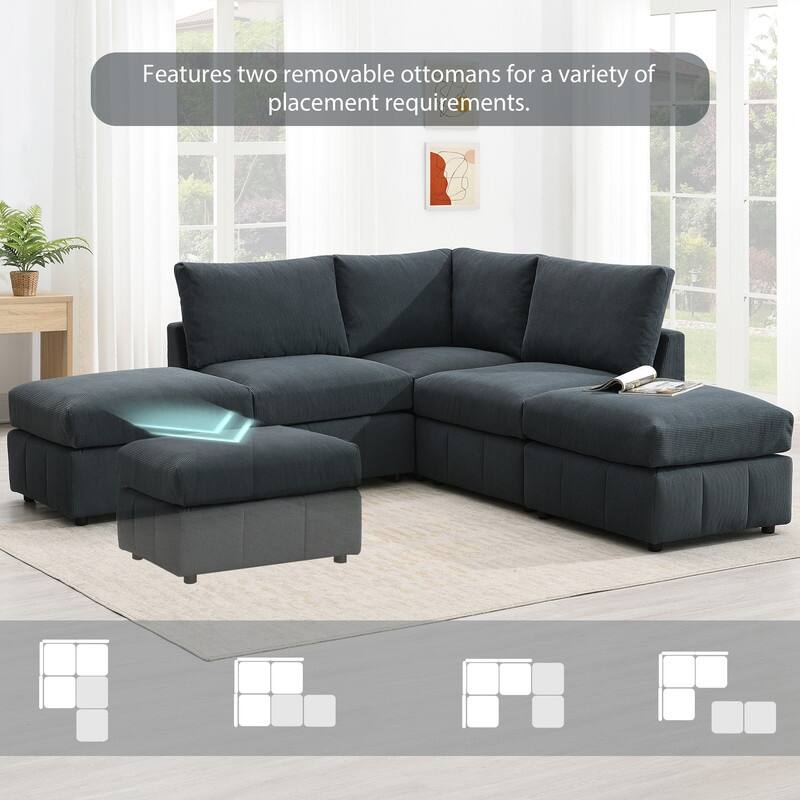 93 "modern sectional sofa, vertical stripes, 5 seat armless sofa