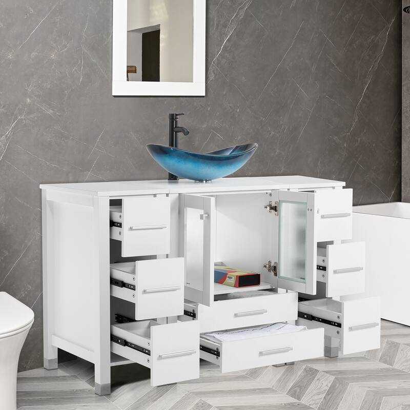 48" Bathroom Vanity with Sink Set Side Cabinet Combo