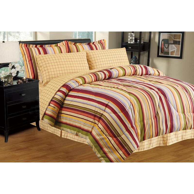 Porch & Den Jenne Reversible Patterned Bed-in-a-Bag 8-PC Comforter Set
