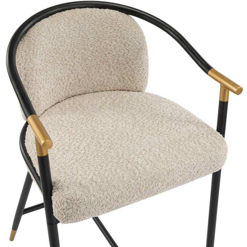 Roomfitters Upholstered Counter Stool Set of 2, Modern Metal Frame Bar Stool for Kitchen Island