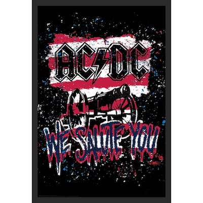 We Salute You AC/DC Stephen Fishwick Framed Art Poster - 24 x 36 Inch