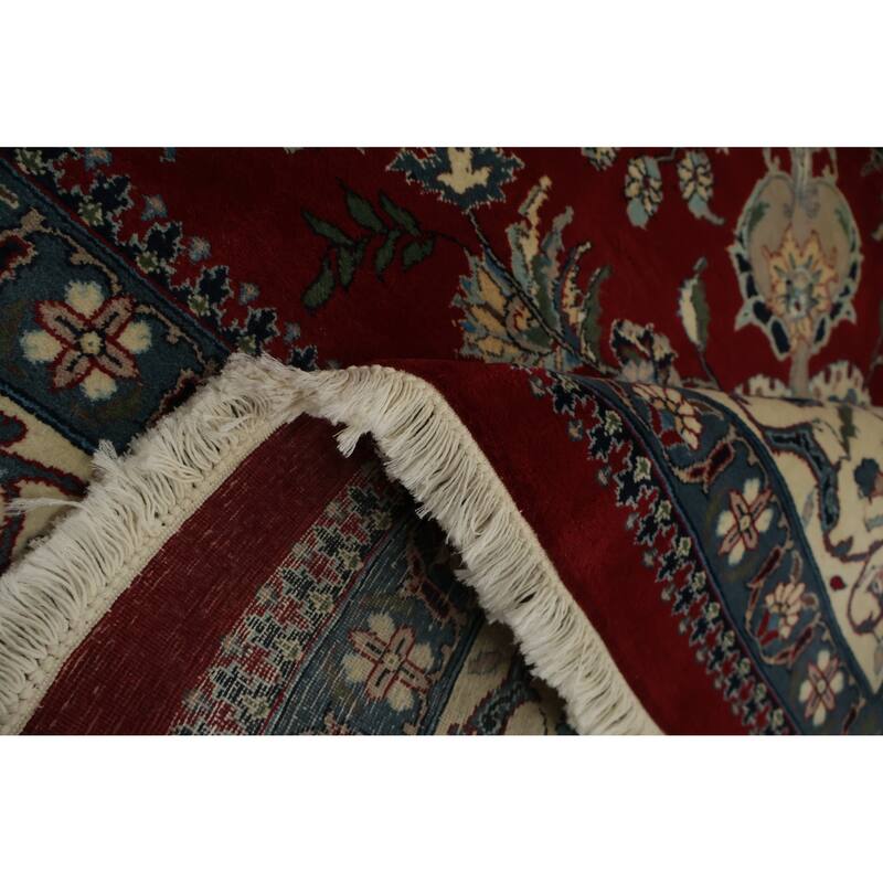 Hand Knotted Oriental 100% Wool Carpet Traditional Floral Red Sarouk Area Rug - 10' 6'' X 8' 0''