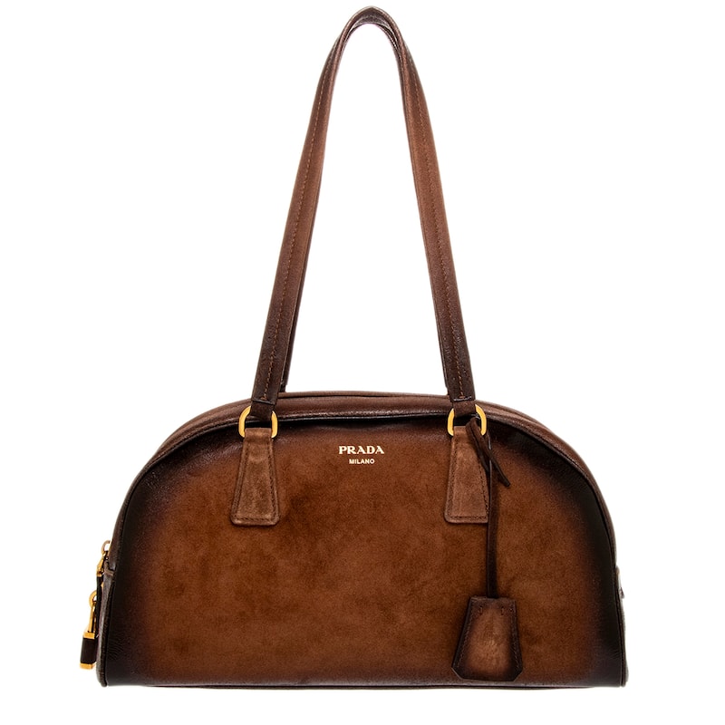 Prada Medium Bowling Bag - Brown