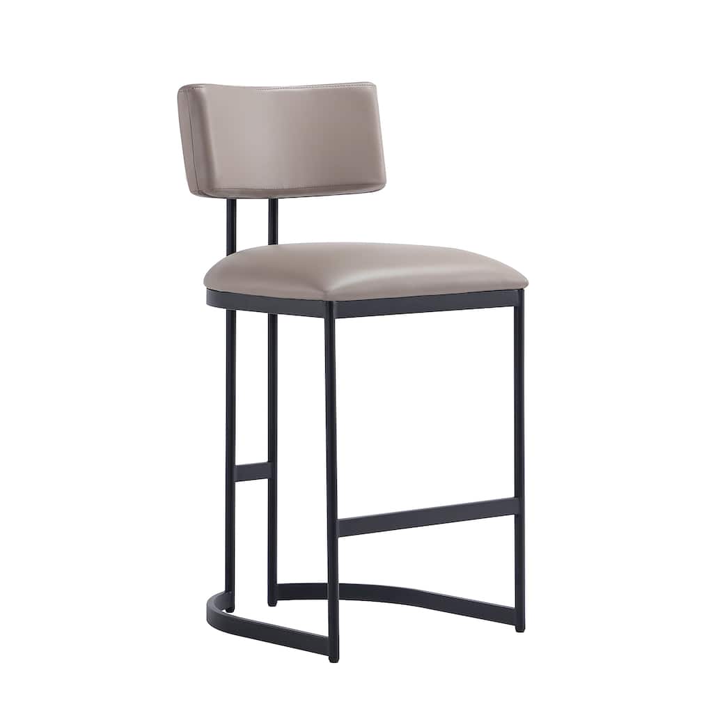 Manhattan Comfort Juno Metal Vegan Leather Counter Stool