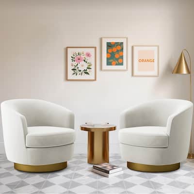 360 Degree Velvet Swivel Club Chair, Soft & Comfotable