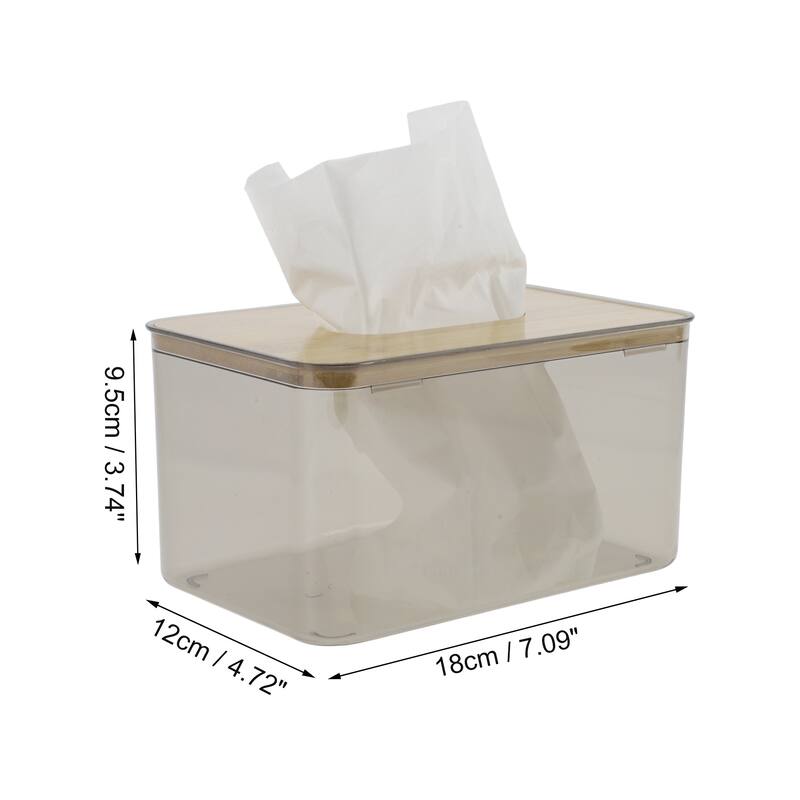 1 Pcs Convenient Small Square Tissue Box Holder for Living Room Table - Clear Black - M