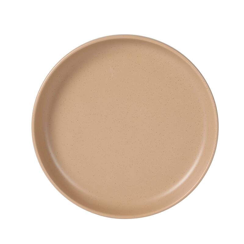 Gibson Elite Leeds Court Plates and Bowls Sets, 16-Piece Stoneware Dinnerware Sets, Round Speckle Reactive Glaze Dish Set