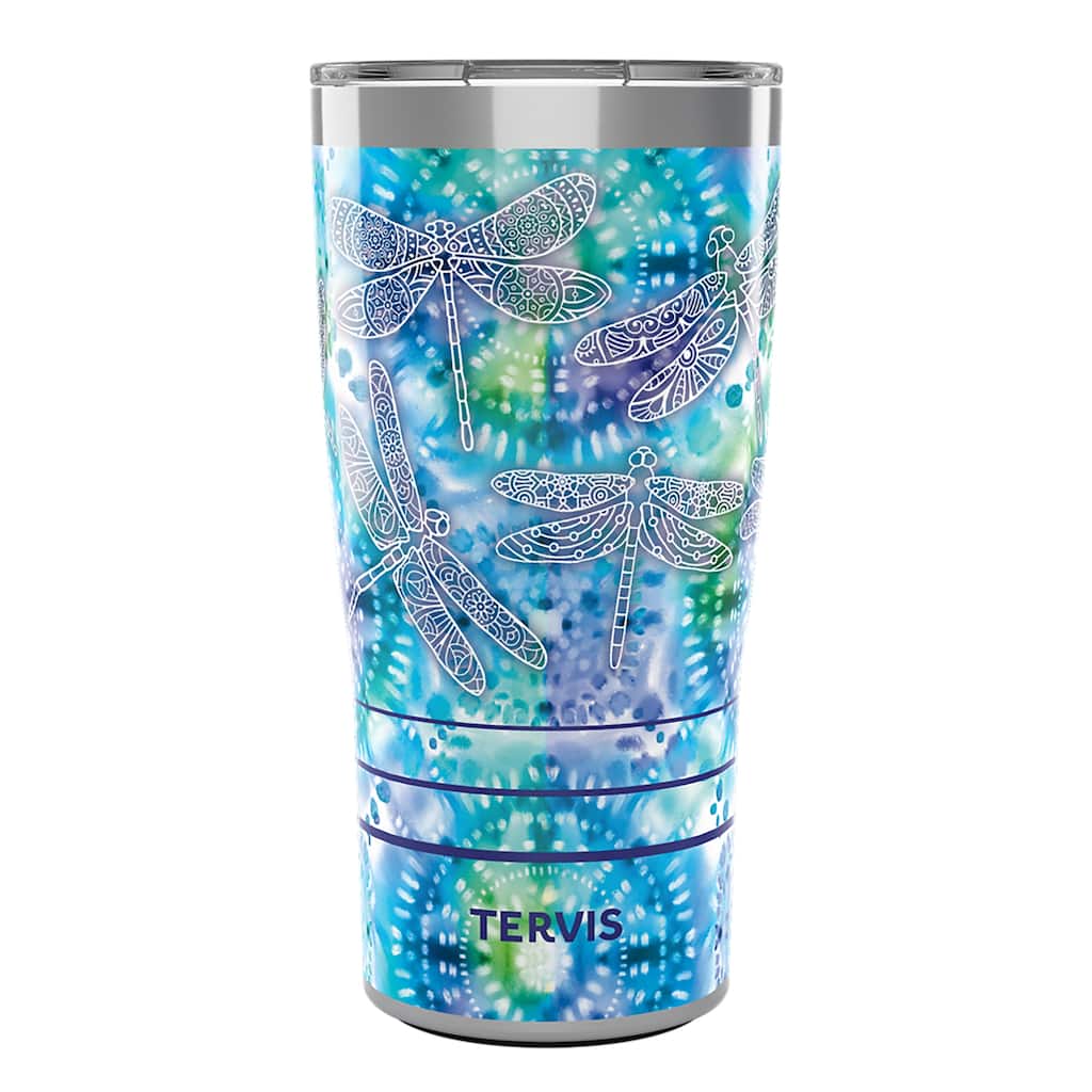 Tervis Traveler Tie Dye Dragonfly Triple Walled Insulated Travel Tumbler, Stainless Steel