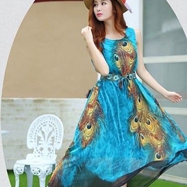 peacocks maxi dress