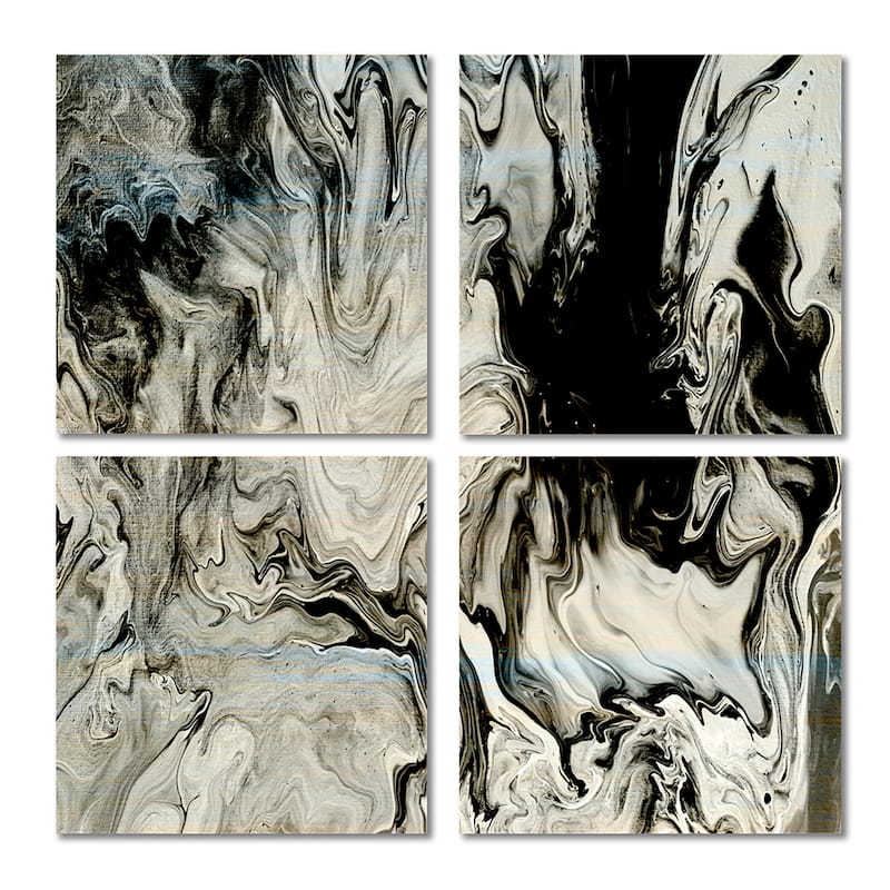 Designart "White, grey and White Marble Acrylic VII" Modern Canvas Wall Art Print