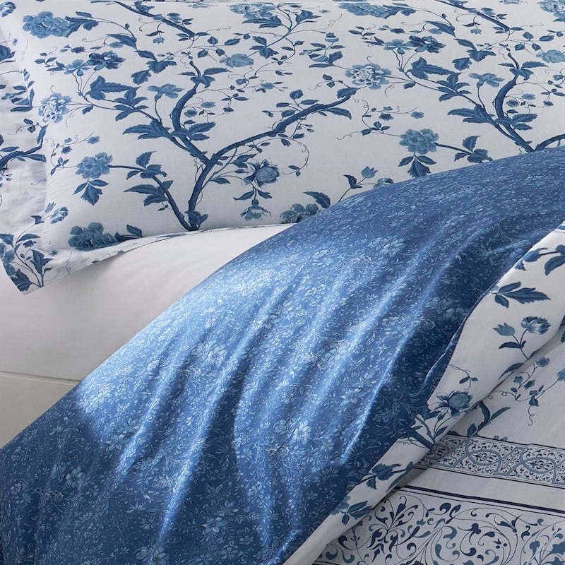 Laura Ashley Charlotte Blue Cotton Duvet Cover Set