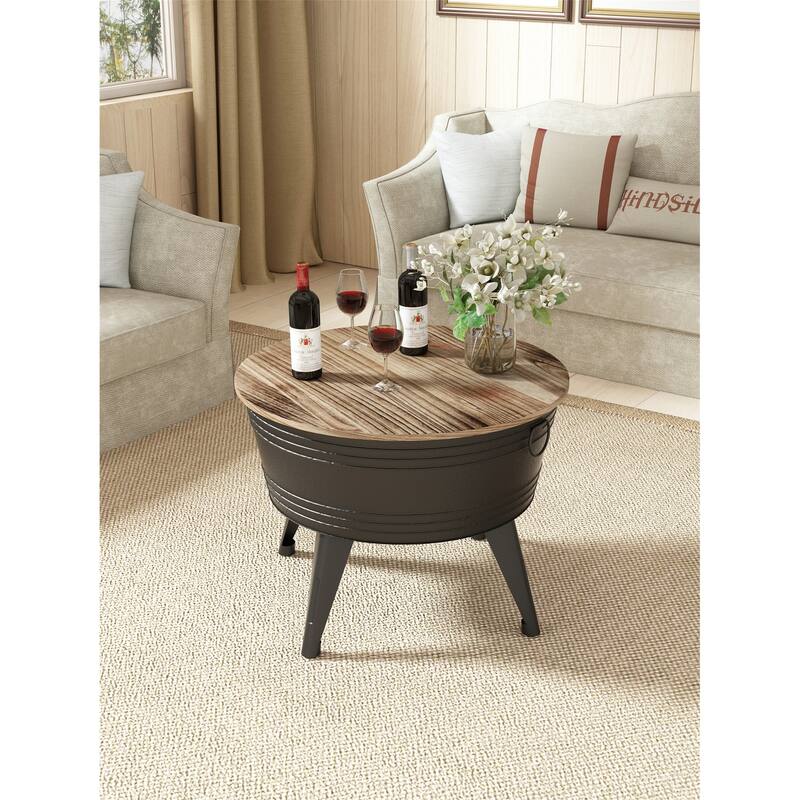 Metal Cocktail Table with Storage Space