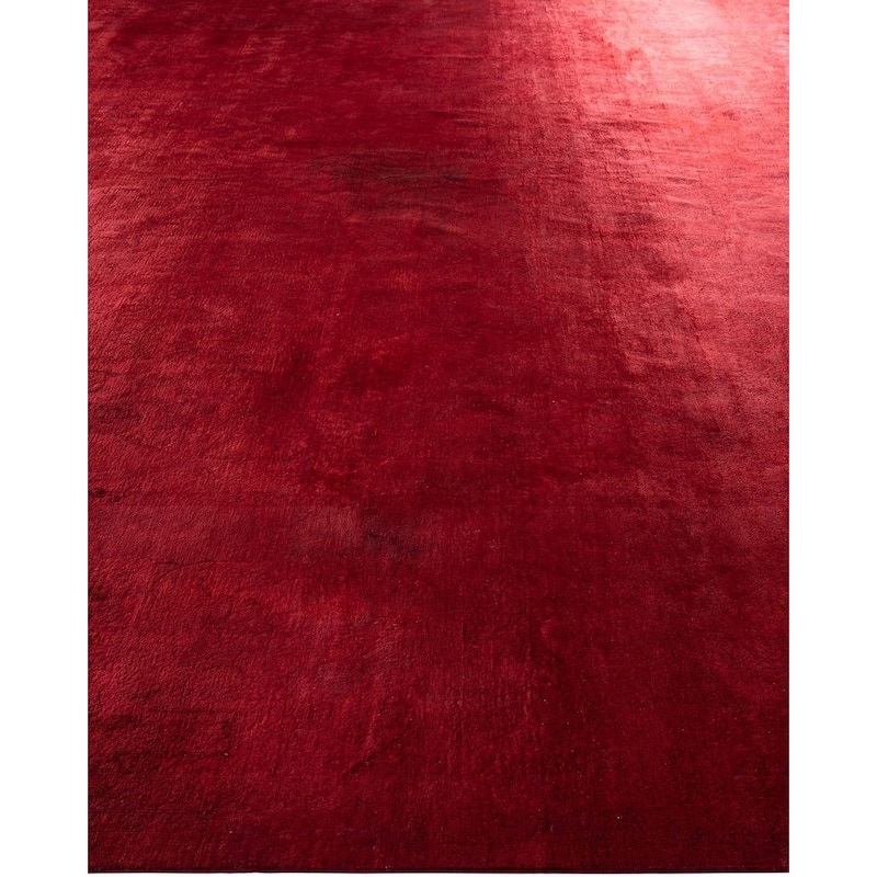 Overdyed, One-of-a-Kind Hand-Knotted Area Rug - Red - 12' 2" x 18' 3"