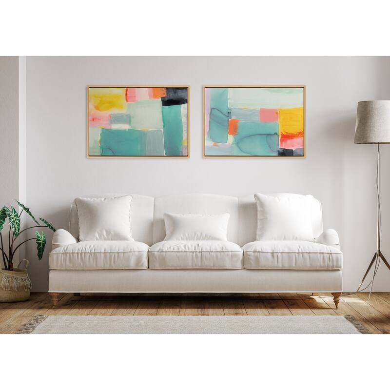 Kate and Laurel Sylvie United Framed Canvas Art Set by Amy Lighthall