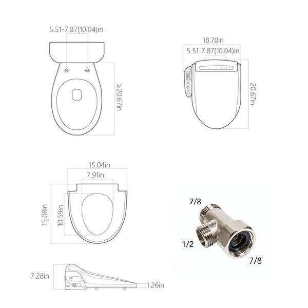 Shop Empava Advanced Smart Electric Bidet Seats For Elongated Toilets Heated Toilet Seat Warm Air Dryer Temperature Control Overstock 30810770