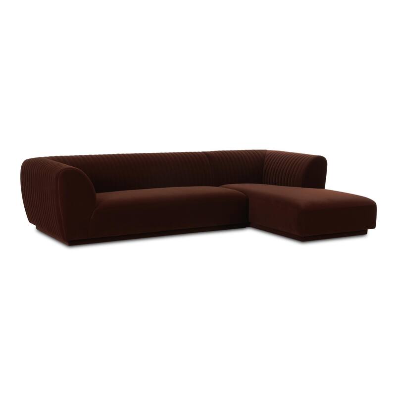 NADAAL STUDIOS Iona, Left Hand Facing Upholstered Sectional, Brown - 116.75 X 71 X 27.5