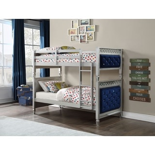 Silver Twin over Twin Solid Wood Bunk Bed for Kids