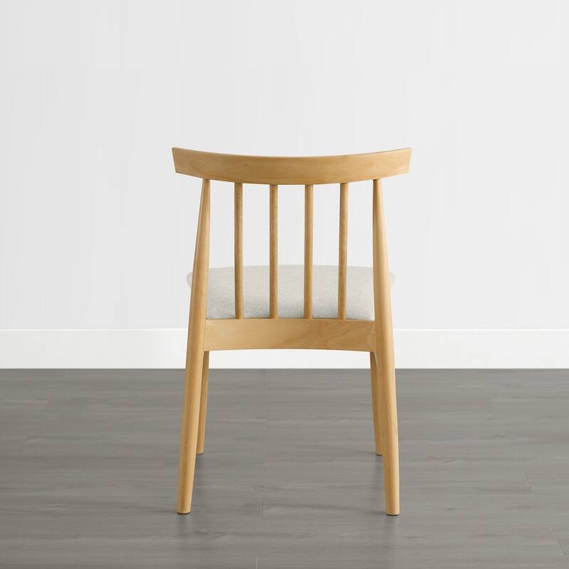 Spruce & Spring Windsor Spindle Back Upholstered Dining Chair with Solid Wood Frame