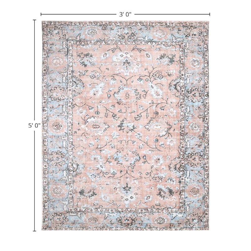 Overton Handmade Modern Contemporary Floral Area Rug