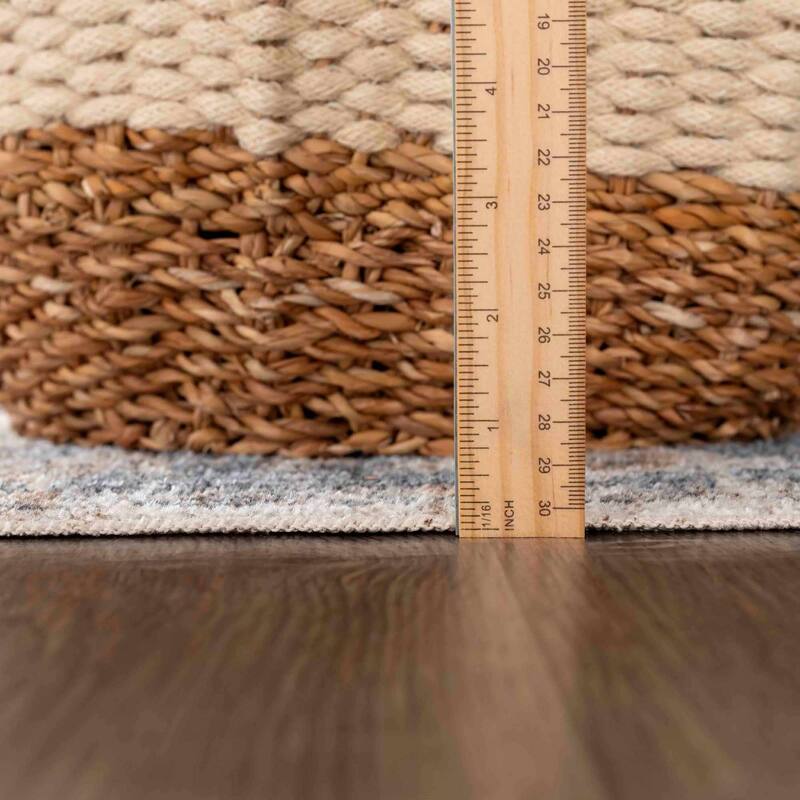 Hauteloom Ezri Hallway, Kitchen Machine Washable Runner Rug - Peach, Off White, Blue - 2'7" x 7'3"