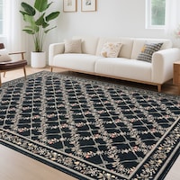 Garvee Lattice Floral Soft Area Rug - Overstock - 43355495