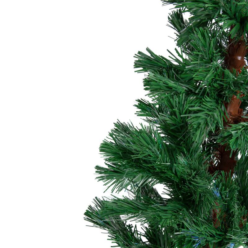 5' Fiber Optic Artificial Spiral Pine Christmas Tree - Multi Light - 5 Foot