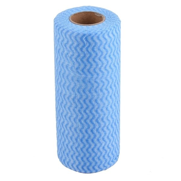 Kitchen Non-woven Fabric Bowl Pot Washable Cleaning Cloth Roll Blue 30cm x 20cm