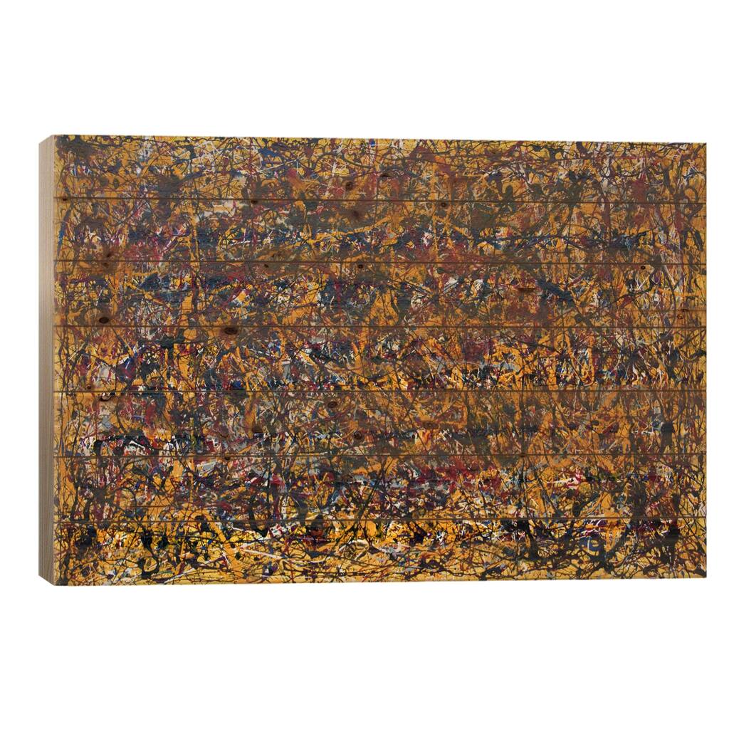 Yellow Composition Print On Wood by Shawn Jacobs - Multi-Color