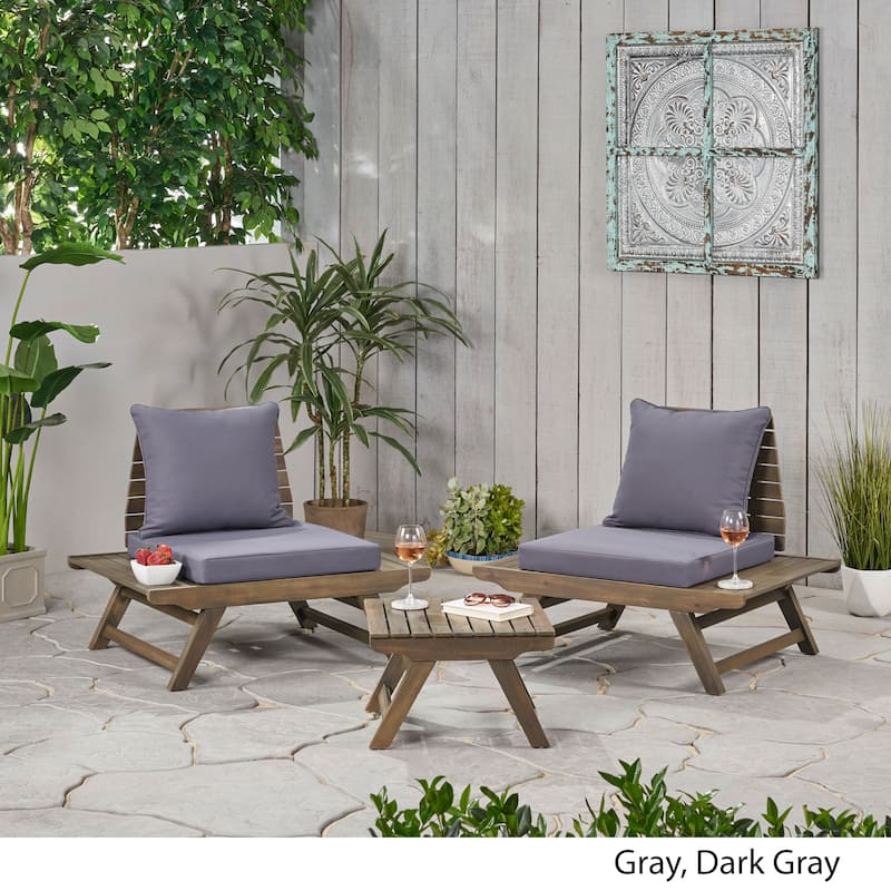 Sedona Acacia Wood 3-piece Outdoor Chat Set by Christopher Knight Home