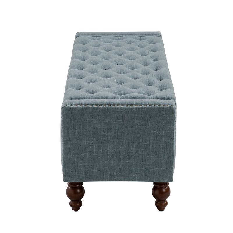Felix Classic Button-Tufted Storage Bench With Nailhead Trims By HULALA HOME