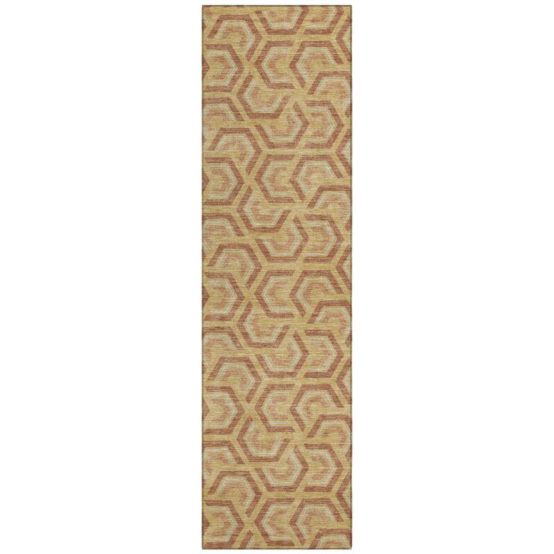 Machine Washable Indoor/ Outdoor Modern Zoa Chantille Rug