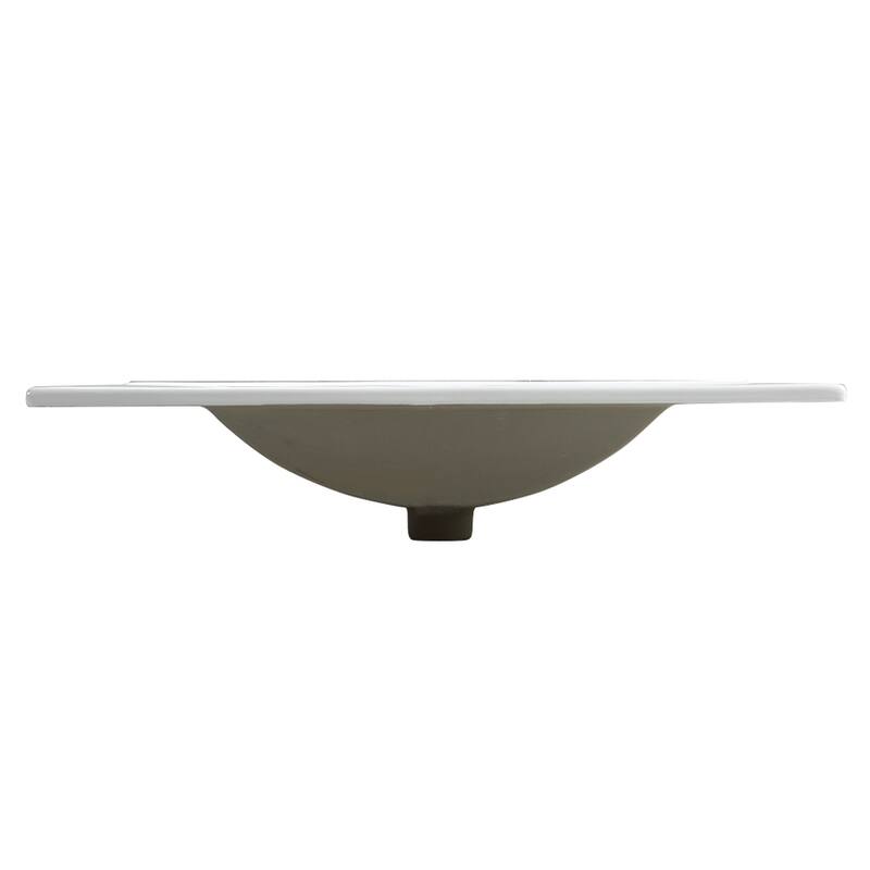 30-Inch Ceramic Vessel Sink with Integrated Countertop, Pre-Drilled for Faucet, No Cabinet Included - 30in L Ceramic