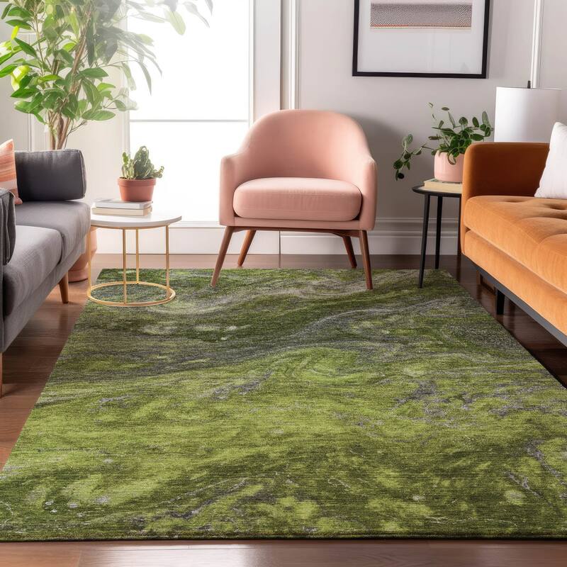 Premium Washable Super Soft Abstract Cosmic Mayfield Rug - Green - 2' 6" x 3' 10" - Rectangle