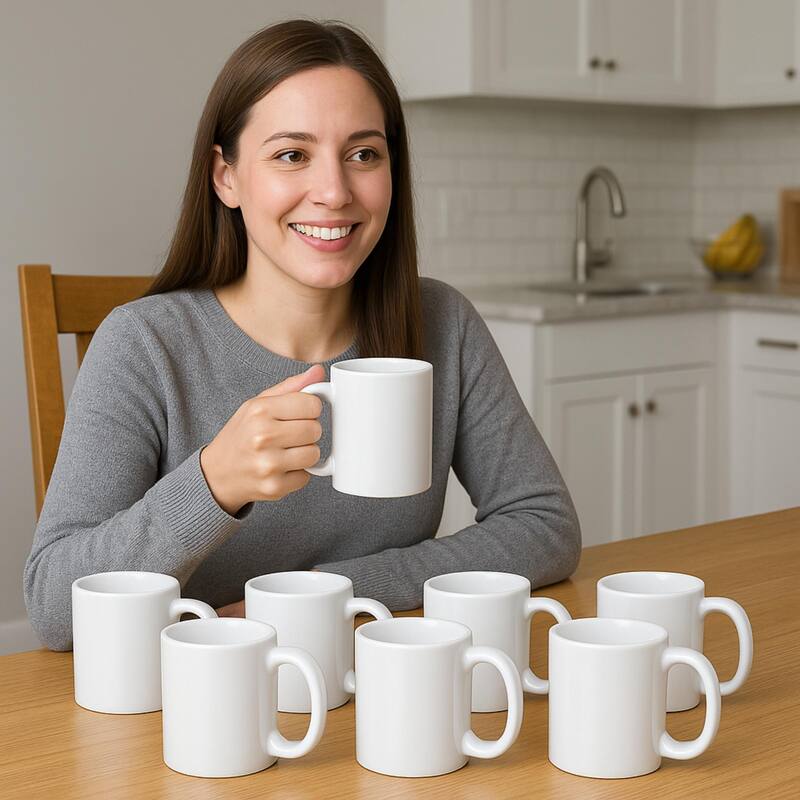 Creative Home Set of 6 Pieces White Ceramic Coffee Mug