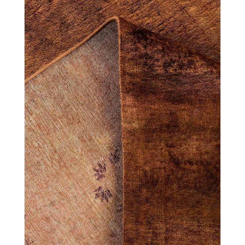 Overdyed, One-of-a-Kind Hand-Knotted Area Rug - Brown - 8' 3" x 10' 3"