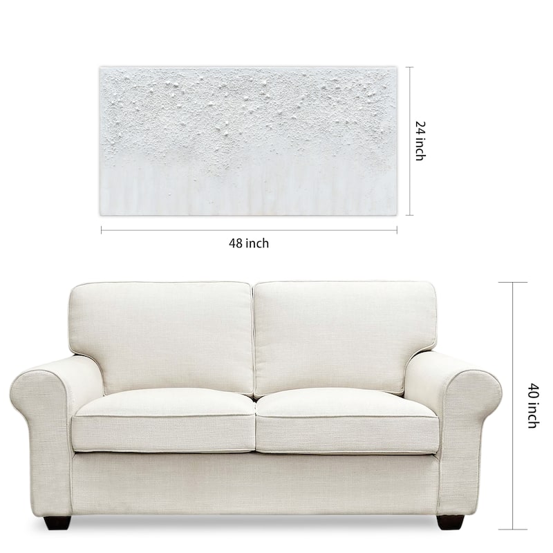 White Snow A Textured Hand Painted Canvas Wall Art