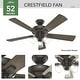 preview thumbnail 16 of 21, Hunter 52" Crestfield Ceiling Fan with LED Light Kit and Handheld Remote - Casual, Farmhouse, Transitional, Rustic