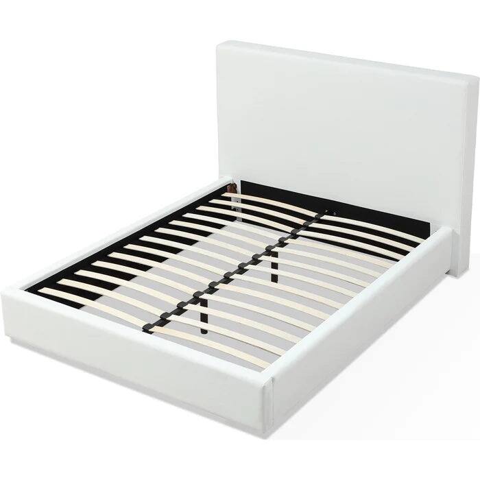 Seabourne Modern Upholstered Platform Bedroom Set in Bisque (Bed + One-Nightstand)