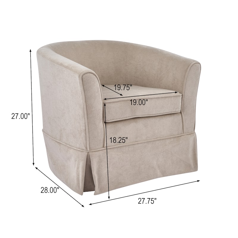 Cecilia Natural Fabric Swivel Chair with Loose Cover by Christopher Knight Home - 28.75" L x 28.00" W x 28.00" H