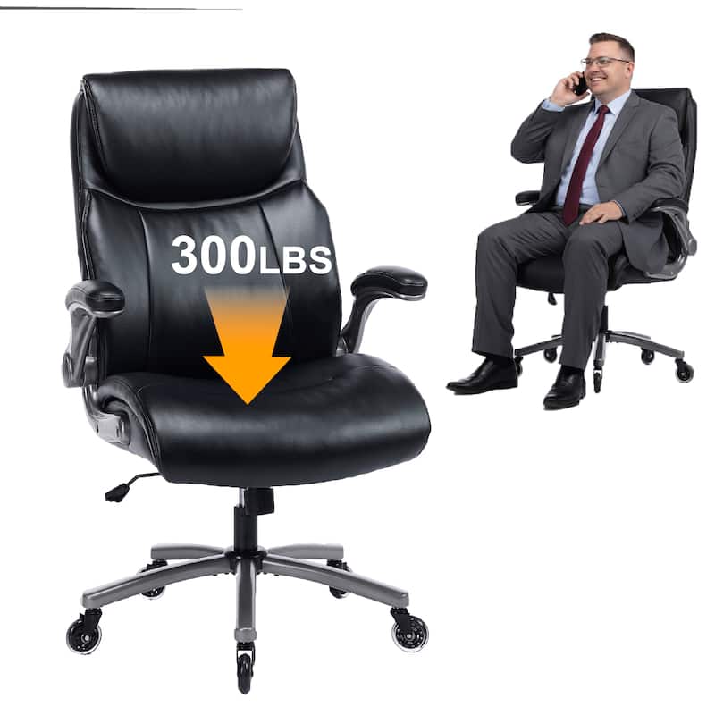 Ergonomic High-Back Office Chair in Premium Leather