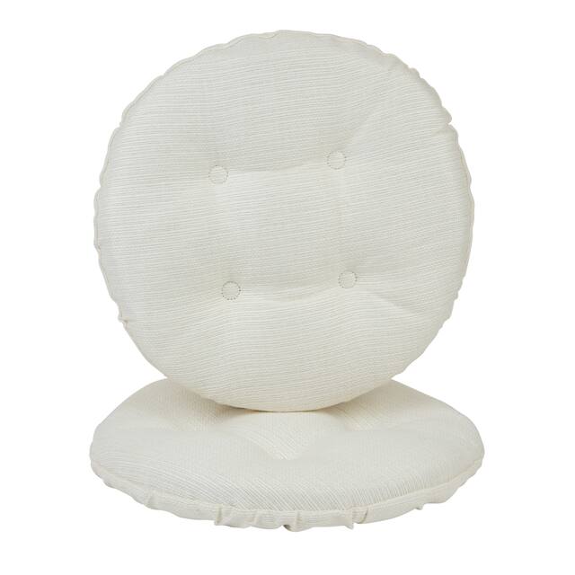 Klear Vu Omega Tufted Barstool Cushion Set (Set of 2) - Ivory