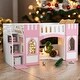 preview thumbnail 2 of 8, Elegant Twin Size Loft Bed with Storage Staircase and Window, Pink