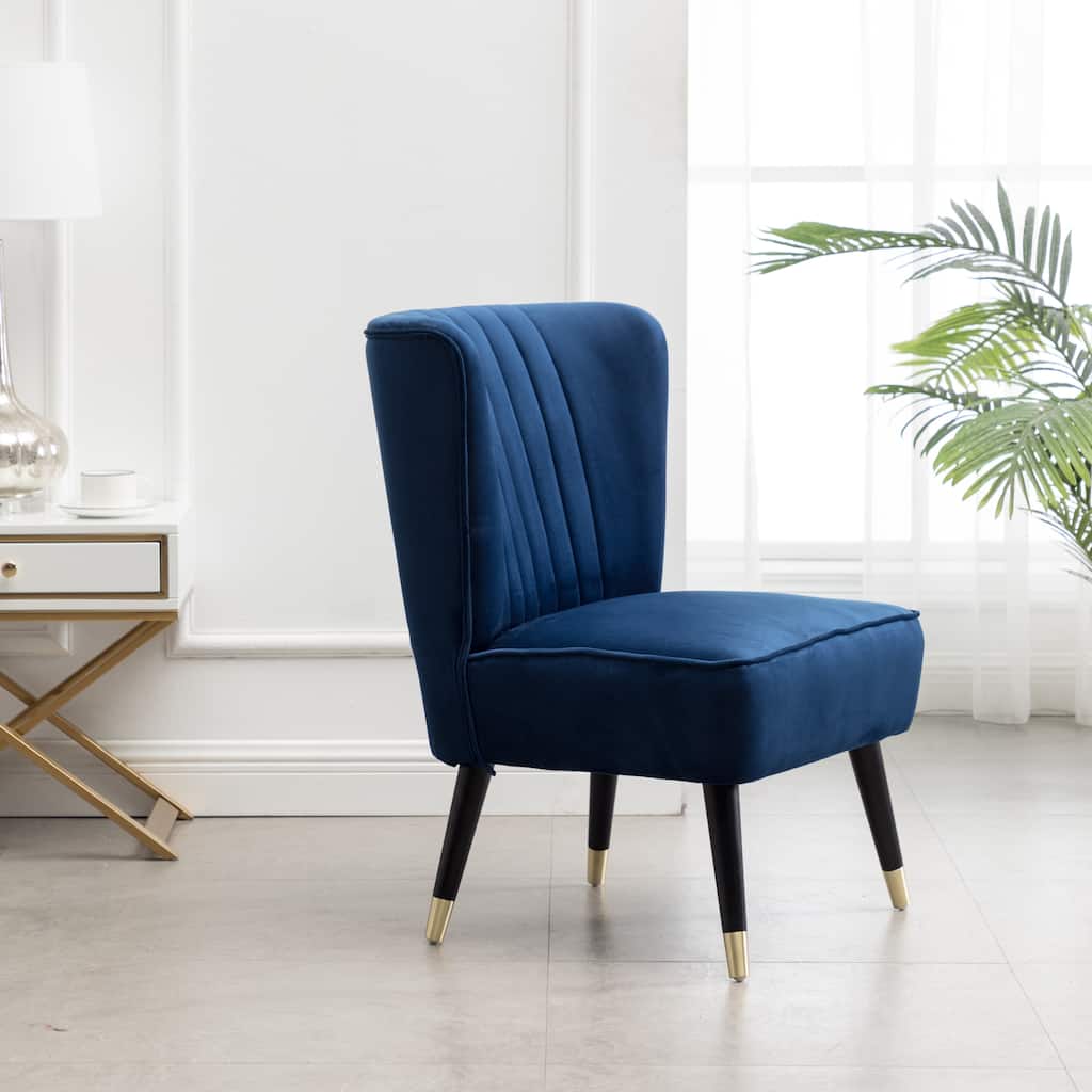 Upholstered Chair Side Chair Lobby Chair Leisure Chair Blue Armless Chair Corner Chair for Living Room