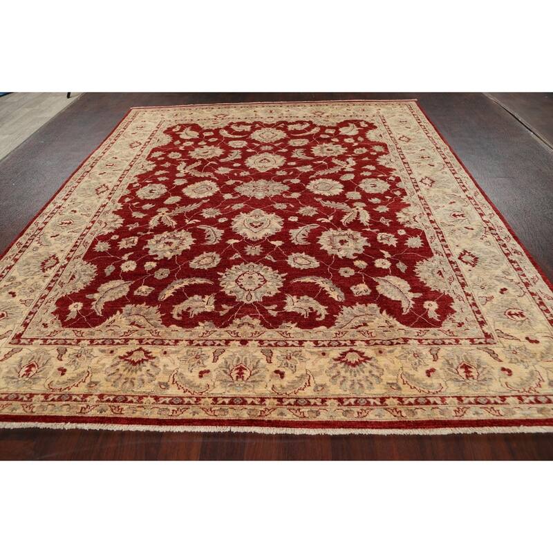 Traditional Floral Peshawar Oriental Wool Area Rug Hand-knotted Carpet - 8'0" x 9'10"