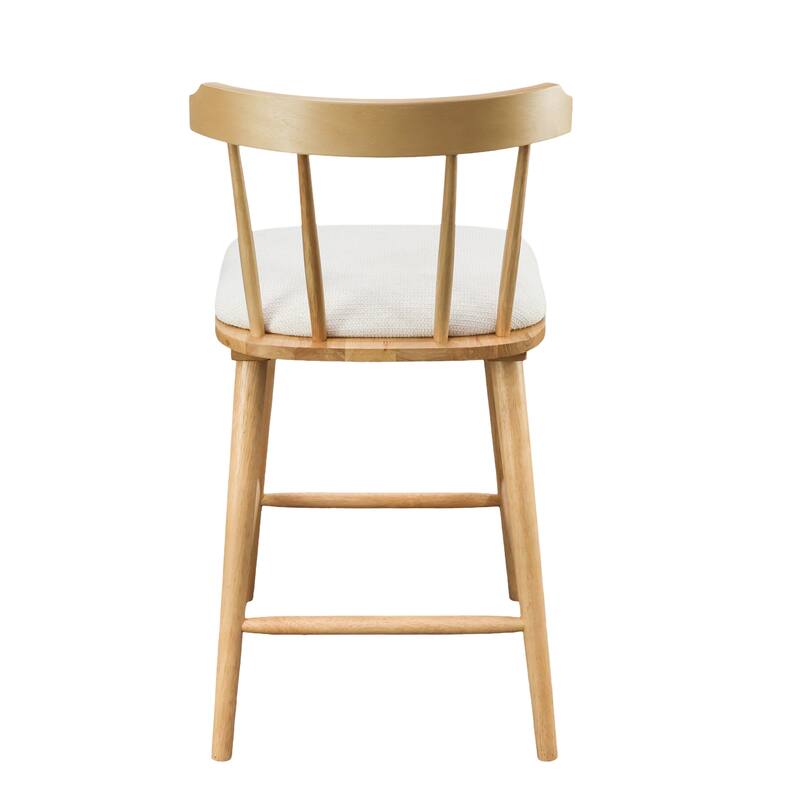 Roomfitters Olivia Indoor Windsor Style Counter Stools with Cushion, Natural Finish
