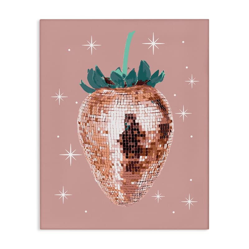 Stupell Luminous Glam Strawberry Canvas Wall Art Design By Lil' Rue - 36 x 48