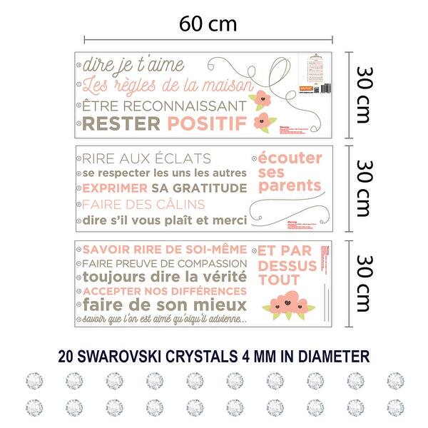 Shop Walplus French Floral Quote Wall Sticker Decal Decor Swarovski Crystal Overstock 31770439