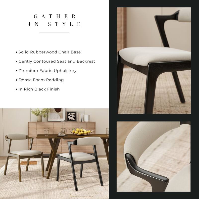 Roundhill Furniture Lavin Modern 5-Piece Dining Set, Walnut Finished Dining Table with 4 Chairs