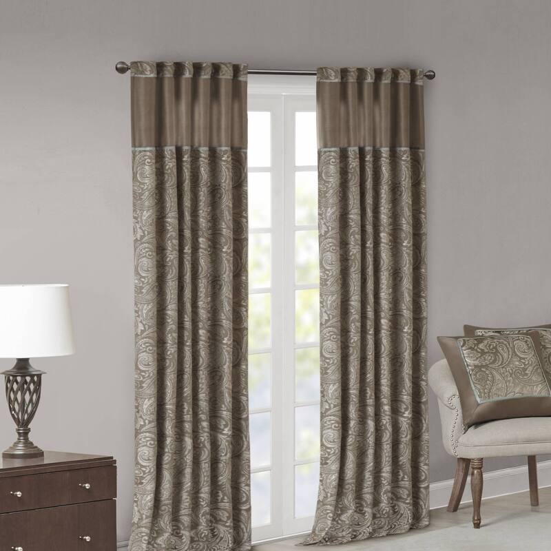 Madison Park Whitman Jacquard Curtain Panel Pair