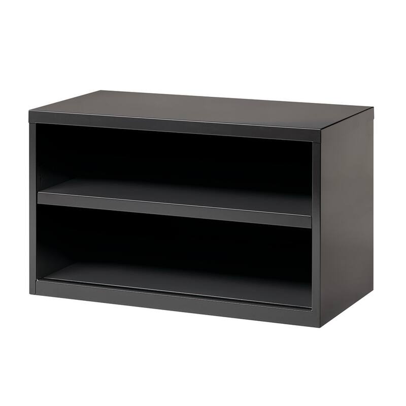Hirsh 36" Wide Office Credenza, Open Cabinet with Shelf, Black